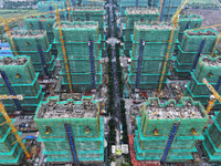 A property under construction is seen in Nanjing, China, on October 18, 2024. (