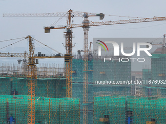 A property under construction is seen in Nanjing, China, on October 18, 2024. (