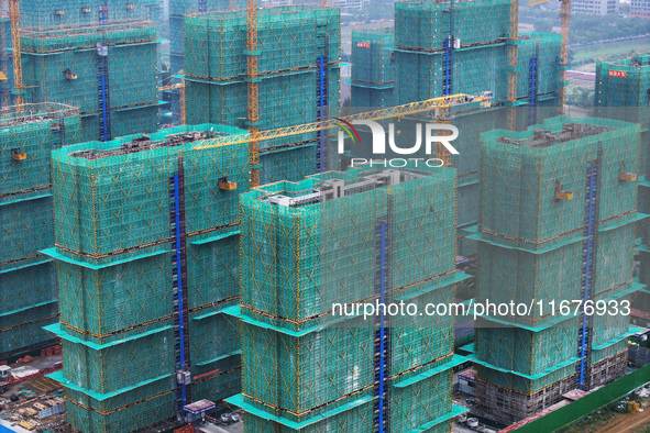 A property under construction is seen in Nanjing, China, on October 18, 2024. 