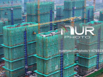 A property under construction is seen in Nanjing, China, on October 18, 2024. (