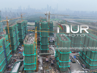 A property under construction is seen in Nanjing, China, on October 18, 2024. (