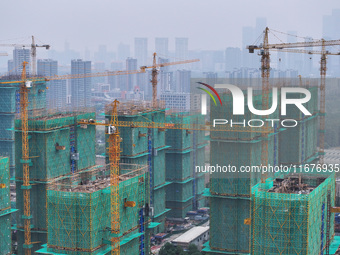 A property under construction is seen in Nanjing, China, on October 18, 2024. (