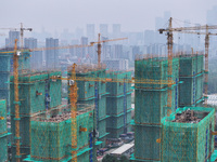 A property under construction is seen in Nanjing, China, on October 18, 2024. (