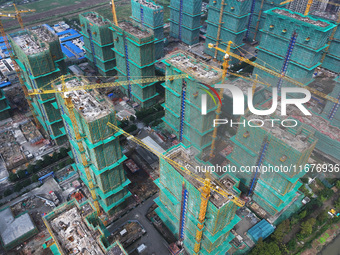 A property under construction is seen in Nanjing, China, on October 18, 2024. (