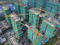 A property under construction is seen in Nanjing, China, on October 18, 2024. (