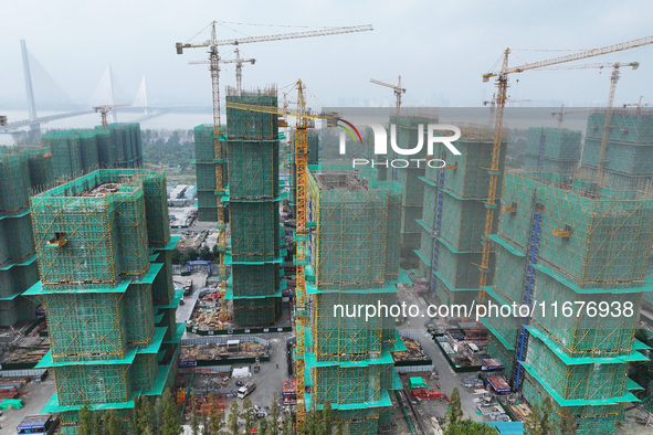 A property under construction is seen in Nanjing, China, on October 18, 2024. 