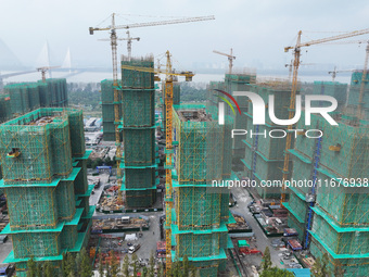 A property under construction is seen in Nanjing, China, on October 18, 2024. (