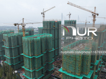 A property under construction is seen in Nanjing, China, on October 18, 2024. (