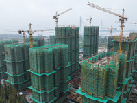 A property under construction is seen in Nanjing, China, on October 18, 2024. (