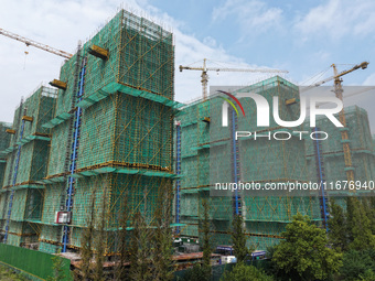 A property under construction is seen in Nanjing, China, on October 18, 2024. (