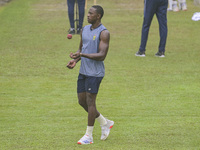 South African cricketer Kagiso Rabada attends a practice session at the Sher-e-Bangla National Cricket Stadium in Dhaka, Bangladesh, on Octo...