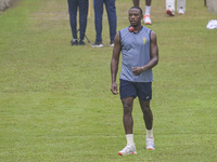 South African cricketer Kagiso Rabada attends a practice session at the Sher-e-Bangla National Cricket Stadium in Dhaka, Bangladesh, on Octo...