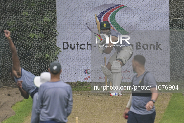 South Africa's cricket captain Aiden Markram attends a practice session at the Sher-e-Bangla National Cricket Stadium in Dhaka, Bangladesh,...