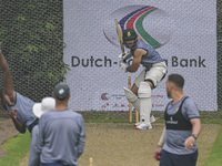 South Africa's cricket captain Aiden Markram attends a practice session at the Sher-e-Bangla National Cricket Stadium in Dhaka, Bangladesh,...