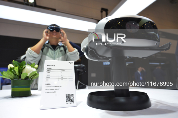 An all-in-one MR Machine is seen at the 2024 China International Consumer Electronics Expo in Qingdao, China, on October 18, 2024. 