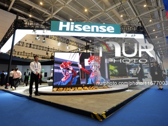 The exhibition hall of Hisense is at the 2024 China International Consumer Electronics Expo in Qingdao, China, on October 18, 2024. (