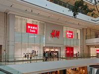 A H&M clothing flagship store is seen in Shanghai, China, on October 18, 2024. (