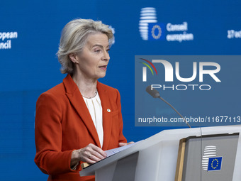 President of the European Commission Ursula von der Leyen at a joint press conference with President of the European Council Charles Michel...