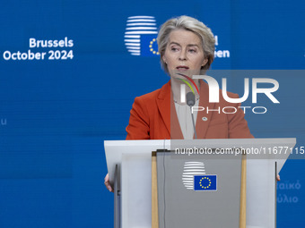 President of the European Commission Ursula von der Leyen at a joint press conference with President of the European Council Charles Michel...