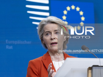 President of the European Commission Ursula von der Leyen at a joint press conference with President of the European Council Charles Michel...