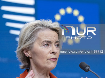 President of the European Commission Ursula von der Leyen at a joint press conference with President of the European Council Charles Michel...