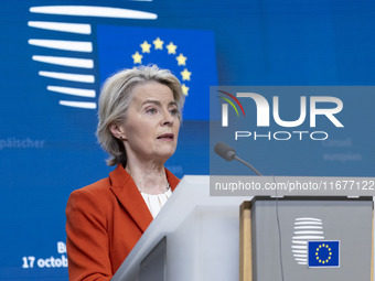 President of the European Commission Ursula von der Leyen at a joint press conference with President of the European Council Charles Michel...