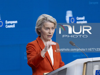 President of the European Commission Ursula von der Leyen at a joint press conference with President of the European Council Charles Michel...