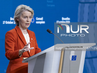 President of the European Commission Ursula von der Leyen at a joint press conference with President of the European Council Charles Michel...