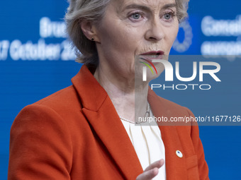 President of the European Commission Ursula von der Leyen at a joint press conference with President of the European Council Charles Michel...