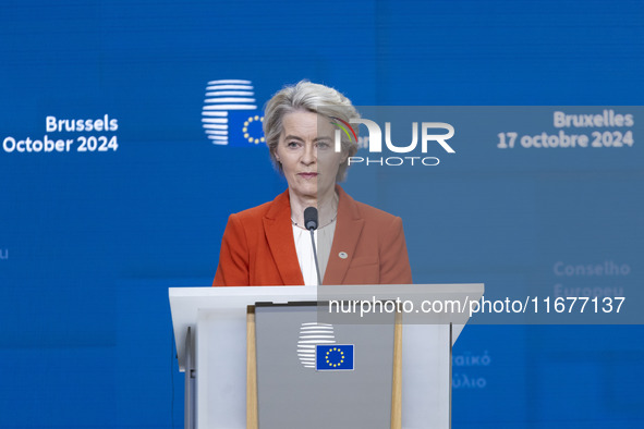 President of the European Commission Ursula von der Leyen at a joint press conference with President of the European Council Charles Michel...