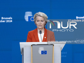 President of the European Commission Ursula von der Leyen at a joint press conference with President of the European Council Charles Michel...