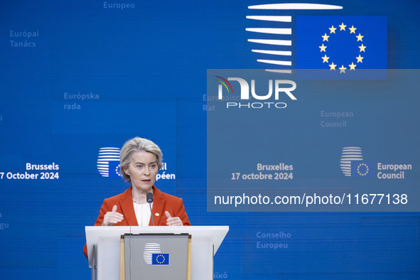 President of the European Commission Ursula von der Leyen at a joint press conference with President of the European Council Charles Michel...