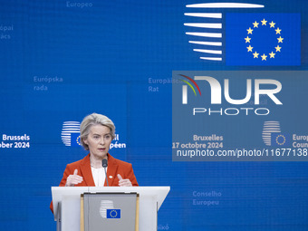 President of the European Commission Ursula von der Leyen at a joint press conference with President of the European Council Charles Michel...