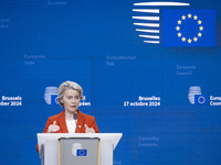 President of the European Commission Ursula von der Leyen at a joint press conference with President of the European Council Charles Michel...