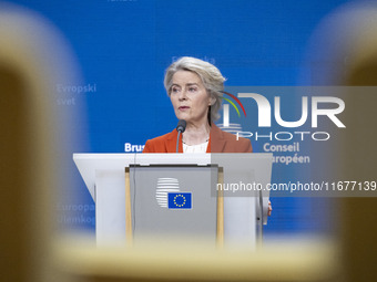 President of the European Commission Ursula von der Leyen at a joint press conference with President of the European Council Charles Michel...