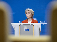 President of the European Commission Ursula von der Leyen at a joint press conference with President of the European Council Charles Michel...