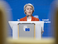 President of the European Commission Ursula von der Leyen at a joint press conference with President of the European Council Charles Michel...