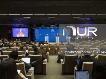 President of the European Commission Ursula von der Leyen at a joint press conference with President of the European Council Charles Michel...