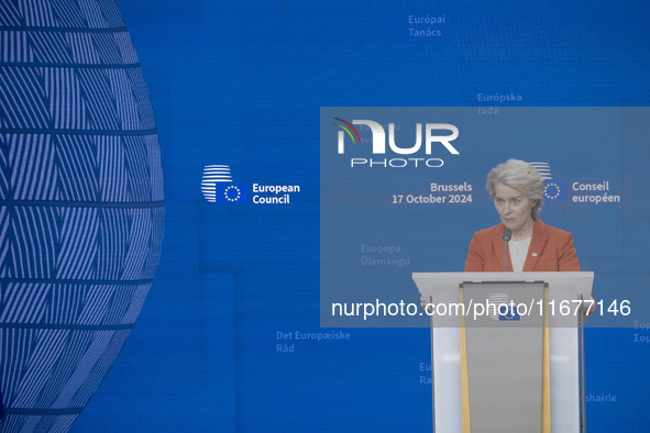 President of the European Commission Ursula von der Leyen at a joint press conference with President of the European Council Charles Michel...