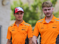 Lando Norris of the UK drives the McLaren F1 Team MCL38 Mercedes during the Formula 1 Pirelli United States Grand Prix 2024 in Austin, USA,...