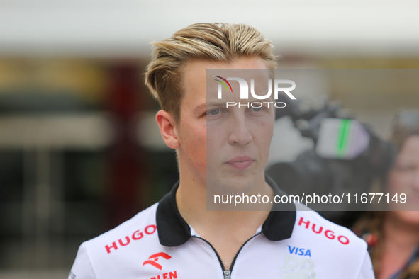 Liam Lawson of New Zealand drives the (30) Visa Cash app RB VCARB01 Honda RBPT during the Formula 1 Pirelli United States Grand Prix 2024 in...