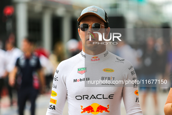 Sergio Perez of Mexico drives the (11) Oracle Red Bull Racing RB20 Honda RBPT during the Formula 1 Pirelli United States Grand Prix 2024 in...