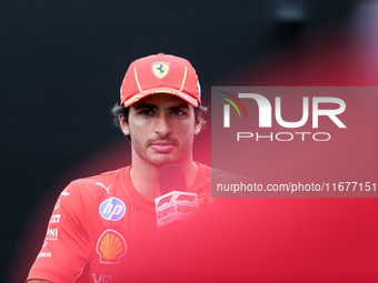 Carlos Sainz Jr. of Spain drives the (55) Scuderia Ferrari SF-24 Ferrari during the Formula 1 Pirelli United States Grand Prix 2024 in Austi...