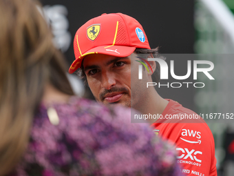 Carlos Sainz Jr. of Spain drives the (55) Scuderia Ferrari SF-24 Ferrari during the Formula 1 Pirelli United States Grand Prix 2024 in Austi...