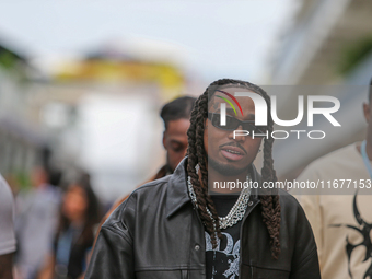 Quavo, an American rapper and singer, attends the Formula 1 Pirelli United States Grand Prix 2024 in Austin, USA, on October 17, 2024. (