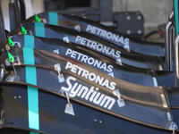 The wings of the Mercedes-AMG Petronas F1 Team are present during the Formula 1 Pirelli United States Grand Prix 2024 in Austin, USA, on Oct...