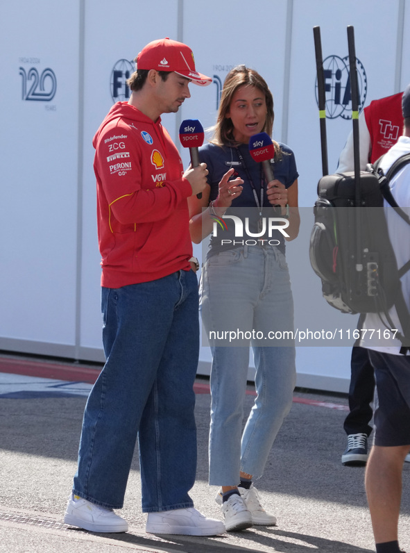 Charles Leclerc of Monaco drives the (16) Scuderia Ferrari SF-24 Ferrari during the Formula 1 Pirelli United States Grand Prix 2024 in Austi...