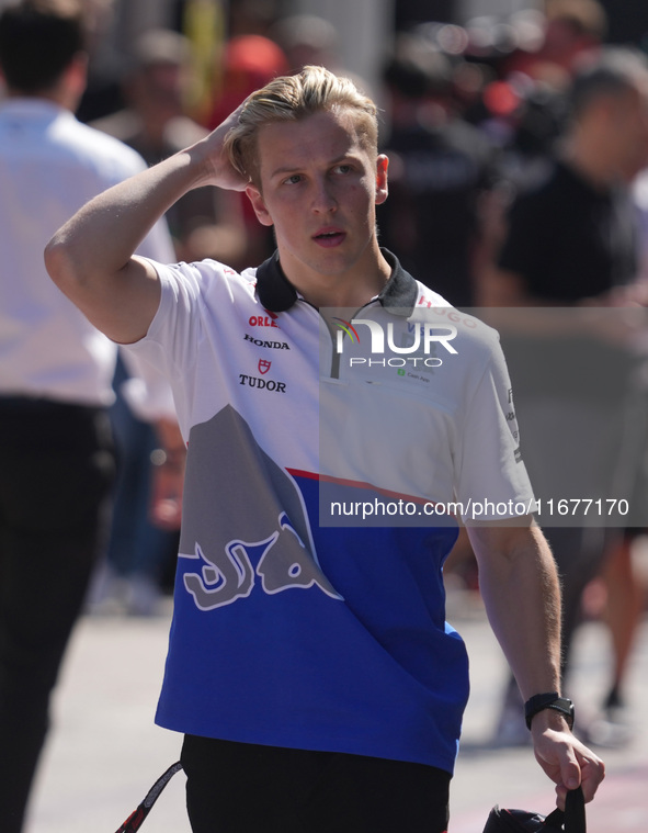 Liam Lawson of New Zealand drives the (30) Visa Cash app RB VCARB01 Honda RBPT during the Formula 1 Pirelli United States Grand Prix 2024 in...