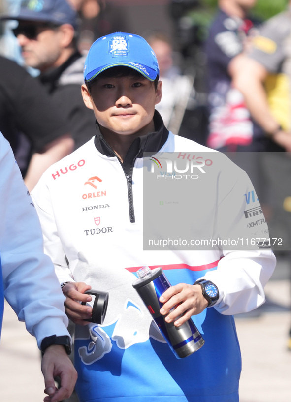 Yuki Tsunoda of Japan drives the (22) Visa Cash app RB VCARB01 Honda RBPT during the Formula 1 Pirelli United States Grand Prix 2024 in Aust...