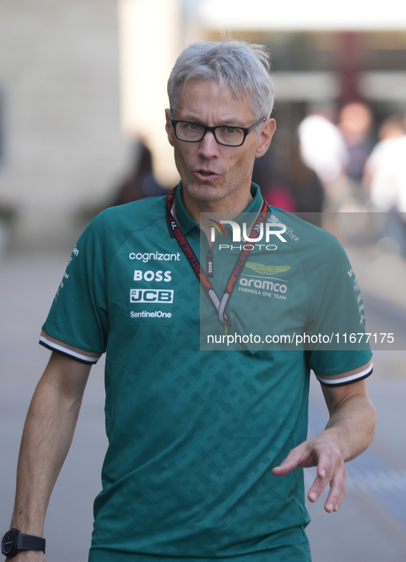 Mike Krack of Aston Martin participates in the Formula 1 Pirelli United States Grand Prix 2024 in Austin, USA, on October 17, 2024. 